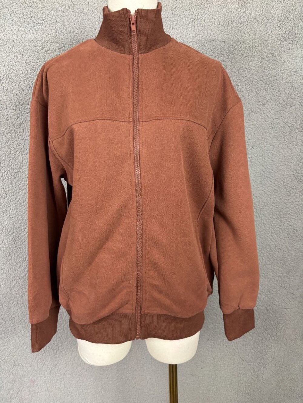 PrettyGarden Women's Full-Zip  Fleece Jacket Brown Size Small New With Tags.